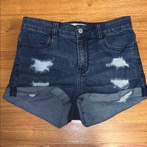 DISTRESSED DENIM SHORTS